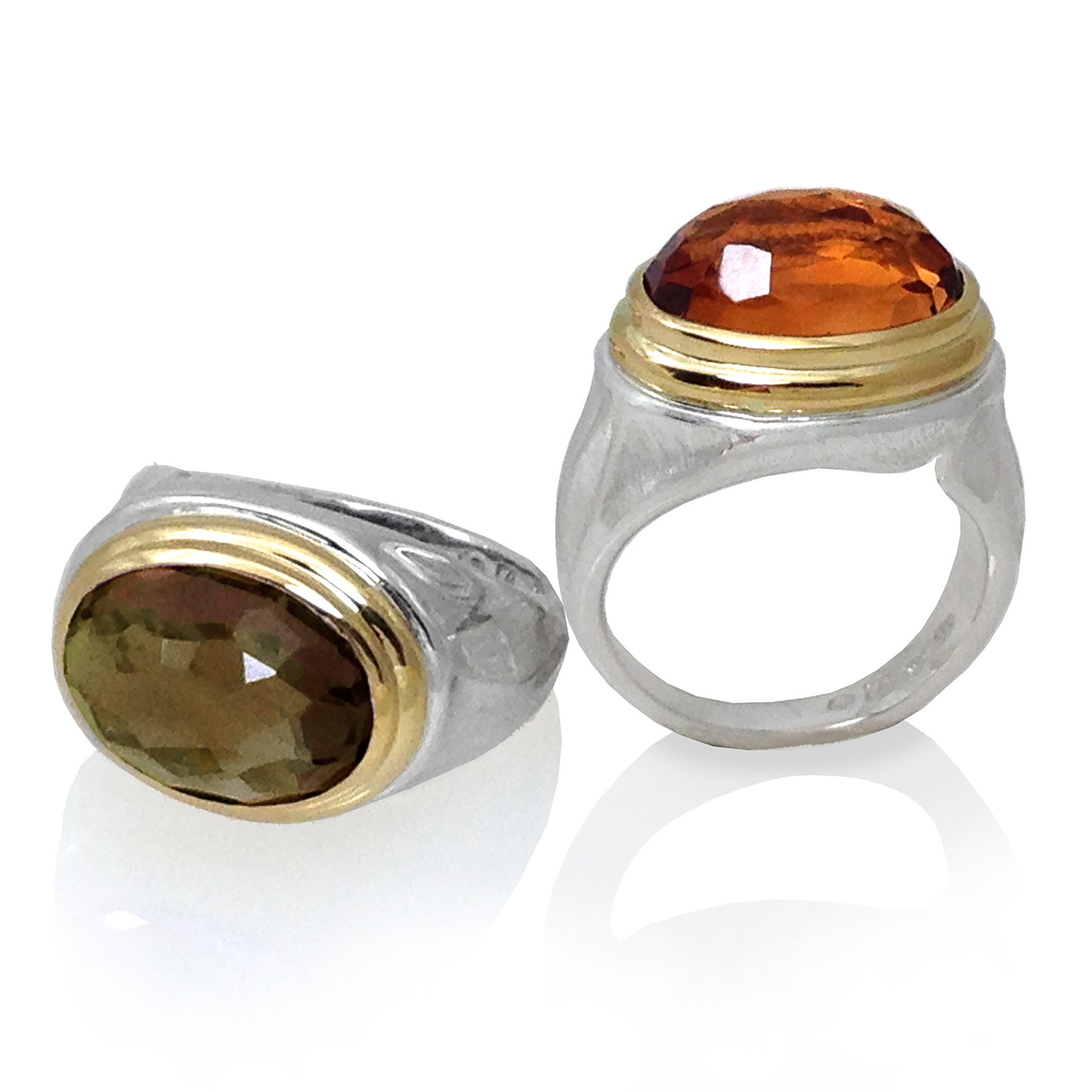 Citrine and Smoky Quartz Rings from K.Mita | Sand Dune Collection