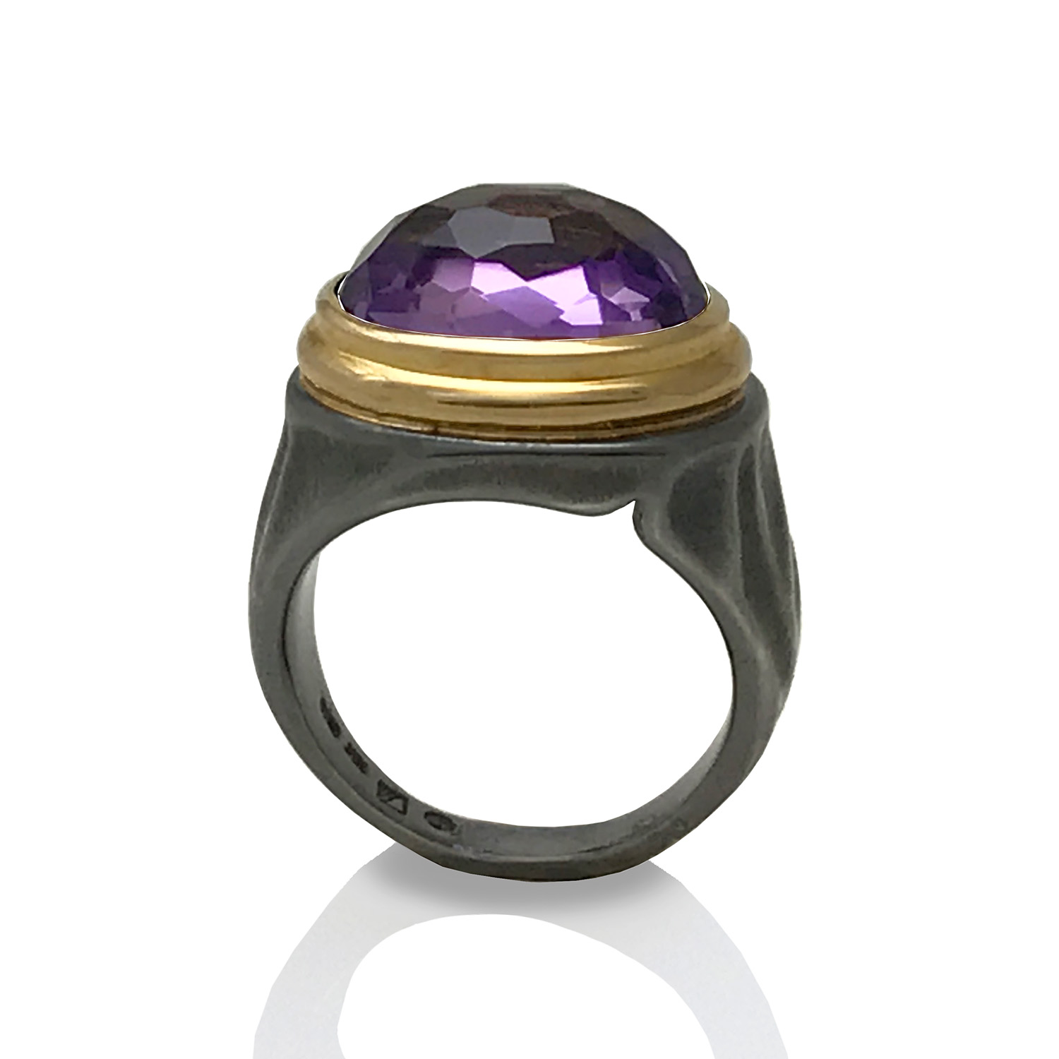 Amethyst Gem Lock Ring by K.Mita